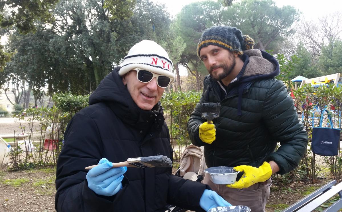 Con l'amico e collega attore Davide Bardi